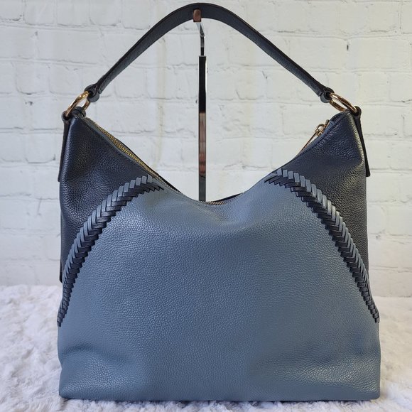 MICHAEL KORS Karson Hobo Shoulder Double Blue Tone Leather - Picture 6 of 16